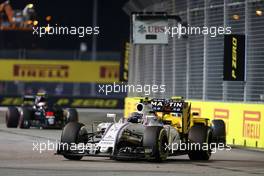 Valtteri Bottas (FIN) Williams FW38. 18.09.2016. Formula 1 World Championship, Rd 15, Singapore Grand Prix, Marina Bay Street Circuit, Singapore, Race Day.
