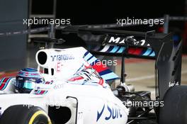 Valtteri Bottas (FIN) Williams Martini Racing FW38 with a rear wing attachment 13.07.2016. Formula One In-Season Testing, Day Two, Silverstone, England. Wednesday.