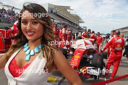 Grid girl for Kimi Raikkonen (FIN) Ferrari SF16-H. 23.10.2016. Formula 1 World Championship, Rd 18, United States Grand Prix, Austin, Texas, USA, Race Day.