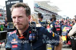 Christian Horner (GBR) Red Bull Racing Team Principal on the grid. 23.10.2016. Formula 1 World Championship, Rd 18, United States Grand Prix, Austin, Texas, USA, Race Day.