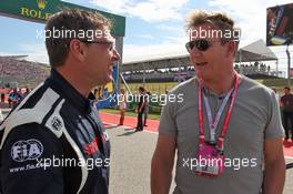 (L to R): Bernd Maylander (GER) FIA Safety Car Driver with Gordon Ramsey (GBR) Celebrity Chef on the grid. 23.10.2016. Formula 1 World Championship, Rd 18, United States Grand Prix, Austin, Texas, USA, Race Day.