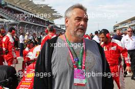 Luc Besson (FRA) Film Director, Screenwriter, and Producer, on the grid. 23.10.2016. Formula 1 World Championship, Rd 18, United States Grand Prix, Austin, Texas, USA, Race Day.