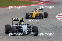 Sergio Perez (MEX) Sahara Force India F1 VJM09. 23.10.2016. Formula 1 World Championship, Rd 18, United States Grand Prix, Austin, Texas, USA, Race Day.