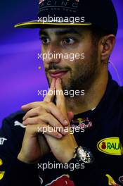 Daniel Ricciardo (AUS) Red Bull Racing in the FIA Press Conference. 22.10.2016. Formula 1 World Championship, Rd 18, United States Grand Prix, Austin, Texas, USA, Qualifying Day.