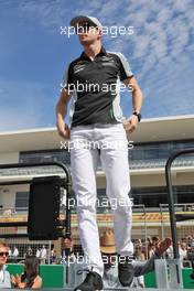 Nico Hulkenberg (GER) Sahara Force India F1 on the drivers parade. 23.10.2016. Formula 1 World Championship, Rd 18, United States Grand Prix, Austin, Texas, USA, Race Day.