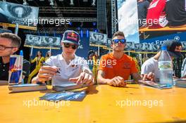 autograph session, David Beckmann (GER) kfzteile24 Mücke Motorsport Dallara F312 - Mercedes-Benz, Mikkel Jensen (DNK) kfzteile24 Mücke Motorsport Dallara F312 - Mercedes-Benz,  25.06.2016. FIA F3 European Championship 2016, Round 5, Race 2, Norisring, Germany