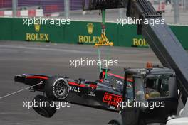 Race 2, Crash Gustav Malja (SWE) Rapax 19.06.2016. GP2 Series, Rd 3, Baku, Azerbaijan, Sunday.