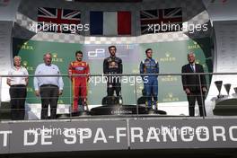 Race 1, 1st position Pierre Gasly (FRA) PREMA Racing, 2nd position Jordan King (GBR) Racing Engineering and Alex Lynn (GBR) Dams 27.08.2016. GP2 Series, Rd 8, Spa-Francorchamps, Belgium, Saturday.