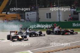 Race 1, Pierre Gasly (FRA) PREMA Racing, Artem Markelov (Rus) Russian Time and Arthur Pic (FRA) Rapax 03.09.2016. GP2 Series, Rd 9, Monza, Italy, Saturday.