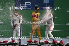 Race 1, 1st position  Antonio Giovinazzi (ITA) PREMA Racing, 2nd position Raffaele Marciello (ITA) Russian Time and 3rd position Gustav Malja (SWE) Rapax 03.09.2016. GP2 Series, Rd 9, Monza, Italy, Saturday.