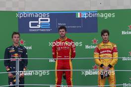 Race 2, 1st position  Norman Nato (FRA) Racing Engineering, 2nd position Pierre Gasly (FRA) PREMA Racing and 3rd position  Antonio Giovinazzi (ITA) PREMA Racing 04.09.2016. GP2 Series, Rd 9, Monza, Italy, Sunday.