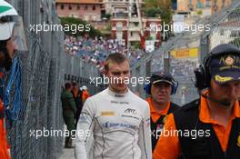 Race 2, Sergey Sirotkin (RUS) Art Grand Prix retires from the race 28.05.2016. GP2 Series, Rd 2, Monte Carlo, Monaco, Saturday.