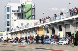 Cars in pitlane.30.04.-01.05.2016, ADAC GT-Masters, Round 2, Sachsenring, Germany.