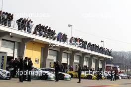 Cars in pitlane.30.04.-01.05.2016, ADAC GT-Masters, Round 2, Sachsenring, Germany.