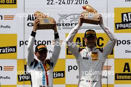 Podium: Sieger #17 KÜS TEAM 75 Bernhard, Porsche 911 GT3 R: David Jahn, Kévin Estre 22.-24.07.2016, ADAC GT-Masters, Round 4, Spielberg, Austria.