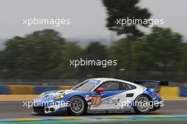78, KCMG, Porsche 911 RSR, Christian Ried, Wolf Henzler, Joel Camathias, 05.06.2016. Le Mans 24 Hours Test Day, Le Mans, France.