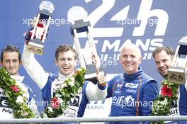 Podium LMP2: Race winner #36 Signatech Alpine A460: Gustavo Menezes, Nicolas Lapierre, Stéphane Richelmi.  19.06.2015. Le Mans 24 Hour, Race, Le Mans, France.