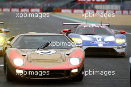 Vintage Ford GT and the new Ford GT. 14.06.2015. Le Mans 24 Hour, Le Mans, France.