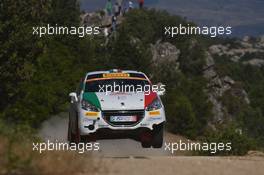 Damiano De Tommaso (ITA) - Paolo Rocca (ITA) Peugeot 208 R2, ACI Team Italia 10-12.06.2016 FIA World Rally Championship 2016, Rd 6, Rally Italia Sardinia, Sardegna, Italy