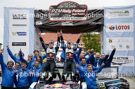 1st place Andreas Mikkelsen (NOR) Anders Jaeger (NOR), VW Polo WRC, Volswagen Motosport 30.06-03.07.2016. World Rally Championship, Rd 7, Rally Poland, Mikolajki, Poland.