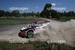 NicolÃ¡s Fuchs (PER) - Fernando Mussano (ARG) Skoda Fabia R5 30.06-03.07.2016. World Rally Championship, Rd 7, Rally Poland, Mikolajki, Poland.