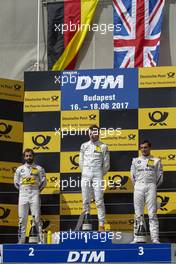 Podium: second place Timo Glock (GER) BMW Team RMG, BMW M4 DTM, race winner Paul Di Resta (GBR) Mercedes-AMG Team HWA, Mercedes-AMG C63 DTM and third place Bruno Spengler (CAN) BMW Team RBM, BMW M4 DTM. 17.06.2017, DTM Round 3, Hungaroring, Hungary, Saturday.