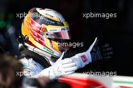 Lewis Hamilton (GBR) Mercedes AMG F1 celebrates his second position in parc ferme. 26.03.2017. Formula 1 World Championship, Rd 1, Australian Grand Prix, Albert Park, Melbourne, Australia, Race Day.