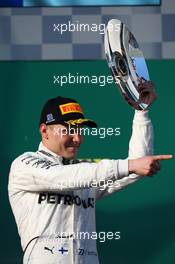 3rd place Valtteri Bottas (FIN) Mercedes AMG F1. 26.03.2017. Formula 1 World Championship, Rd 1, Australian Grand Prix, Albert Park, Melbourne, Australia, Race Day.