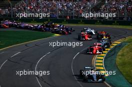 Lewis Hamilton (GBR) Mercedes AMG F1 W08 leads at the start of the race. 26.03.2017. Formula 1 World Championship, Rd 1, Australian Grand Prix, Albert Park, Melbourne, Australia, Race Day.
