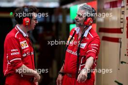 (L to R): Mattia Binotto (ITA) Ferrari Chief Technical Officer with Maurizio Arrivabene (ITA) Ferrari Team Principal. 25.03.2017. Formula 1 World Championship, Rd 1, Australian Grand Prix, Albert Park, Melbourne, Australia, Qualifying Day.
