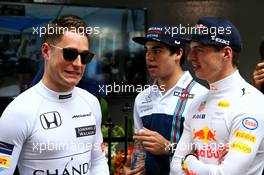 (L to R): Stoffel Vandoorne (BEL) McLaren with Max Verstappen (NLD) Red Bull Racing. 26.03.2017. Formula 1 World Championship, Rd 1, Australian Grand Prix, Albert Park, Melbourne, Australia, Race Day.