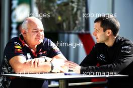 (L to R): Rob Marshall (GBR) Red Bull Racing Chief Engineering Officer with Remi Taffin (FRA) Renault Sport F1 Engine Technical Director. 23.03.2017. Formula 1 World Championship, Rd 1, Australian Grand Prix, Albert Park, Melbourne, Australia, Preparation Day.