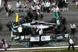 Valtteri Bottas (FIN) Mercedes AMG F1 W08 on the grid. 09.07.2017. Formula 1 World Championship, Rd 9, Austrian Grand Prix, Spielberg, Austria, Race Day.