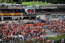 Fans on the circuit at the podium. 09.07.2017. Formula 1 World Championship, Rd 9, Austrian Grand Prix, Spielberg, Austria, Race Day.