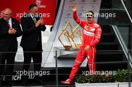 Sebastian Vettel (GER) Ferrari celebrates his second position on the podium. 09.07.2017. Formula 1 World Championship, Rd 9, Austrian Grand Prix, Spielberg, Austria, Race Day.