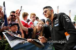 Esteban Ocon (FRA) Sahara Force India F1 Team with fans. 08.07.2017. Formula 1 World Championship, Rd 9, Austrian Grand Prix, Spielberg, Austria, Qualifying Day.