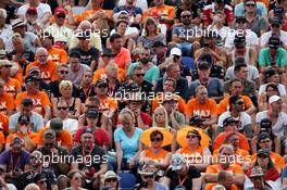 Max Verstappen (NLD) Red Bull Racing fans in the grandstand. 08.07.2017. Formula 1 World Championship, Rd 9, Austrian Grand Prix, Spielberg, Austria, Qualifying Day.
