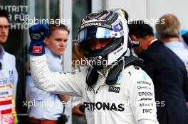 Valtteri Bottas (FIN) Mercedes AMG F1 celebrates his pole position in qualifying parc ferme. 08.07.2017. Formula 1 World Championship, Rd 9, Austrian Grand Prix, Spielberg, Austria, Qualifying Day.
