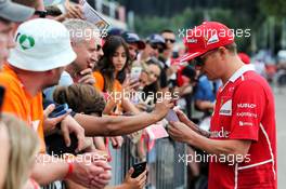 Kimi Raikkonen (FIN) Ferrari signs autographs for the fans. 08.07.2017. Formula 1 World Championship, Rd 9, Austrian Grand Prix, Spielberg, Austria, Qualifying Day.