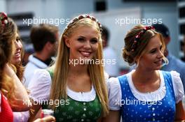 Grid girls. 09.07.2017. Formula 1 World Championship, Rd 9, Austrian Grand Prix, Spielberg, Austria, Race Day.