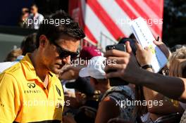 Jolyon Palmer (GBR) Renault Sport F1 Team signs autographs for the fans. 06.07.2017. Formula 1 World Championship, Rd 9, Austrian Grand Prix, Spielberg, Austria, Preparation Day.