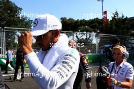 Lewis Hamilton (GBR) Mercedes AMG F1 on the grid. 25.06.2017. Formula 1 World Championship, Rd 8, Azerbaijan Grand Prix, Baku Street Circuit, Azerbaijan, Race Day.