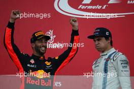 Daniel Ricciardo (AUS) Red Bull Racing RB13 and Lance Stroll (CDN) Williams FW40. 25.06.2017. Formula 1 World Championship, Rd 8, Azerbaijan Grand Prix, Baku Street Circuit, Azerbaijan, Race Day.