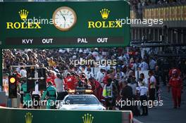 Cars in the pit lane as the race is stopped. 25.06.2017. Formula 1 World Championship, Rd 8, Azerbaijan Grand Prix, Baku Street Circuit, Azerbaijan, Race Day.
