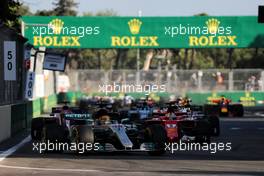 Lewis Hamilton (GBR) Mercedes AMG F1 W08. 25.06.2017. Formula 1 World Championship, Rd 8, Azerbaijan Grand Prix, Baku Street Circuit, Azerbaijan, Race Day.