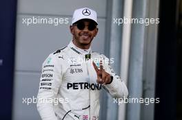 Lewis Hamilton (GBR) Mercedes AMG F1 celebrates his pole position in parc ferme. 24.06.2017. Formula 1 World Championship, Rd 8, Azerbaijan Grand Prix, Baku Street Circuit, Azerbaijan, Qualifying Day.