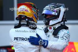 Pole for Lewis Hamilton (GBR) Mercedes AMG F1 and 2nd place for Valtteri Bottas (FIN) Mercedes AMG F1. 24.06.2017. Formula 1 World Championship, Rd 8, Azerbaijan Grand Prix, Baku Street Circuit, Azerbaijan, Qualifying Day.