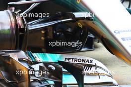 Mercedes AMG F1 W08 front suspension detail. 27.02.2017. Formula One Testing, Day One, Barcelona, Spain. Monday.