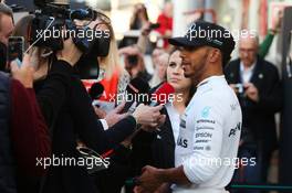 Lewis Hamilton (GBR) Mercedes AMG F1 walks the circuit with the media. 27.02.2017. Formula One Testing, Day One, Barcelona, Spain. Monday.