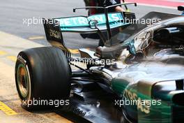 Mercedes AMG F1 W08 rear suspension detail. 27.02.2017. Formula One Testing, Day One, Barcelona, Spain. Monday.